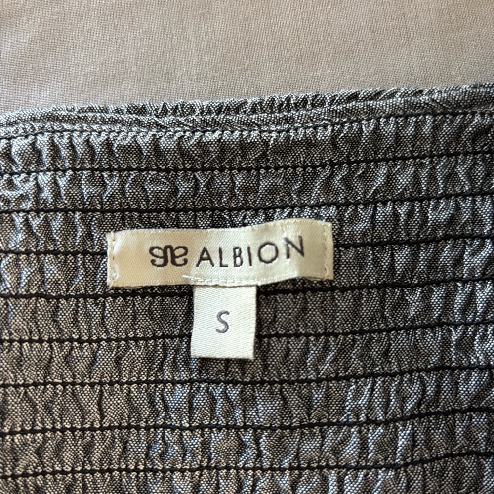 Albion Charcoal Midi Dress with Square Neck and Flutter Sleeves - Picture 6 of 10